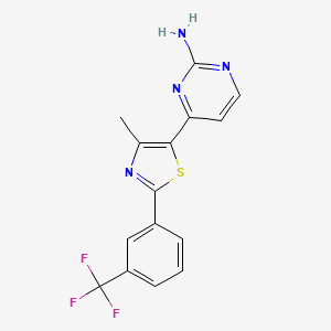 4-{4-Methyl-2-[3-(trifluoromethyl)phenyl]-1,3-thiazol-5-yl}pyrimidin-2-amine