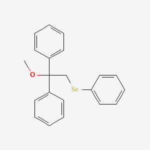 molecular formula C21H20OSe B14340962 Benzene, 1,1'-[1-methoxy-2-(phenylseleno)ethylidene]bis- CAS No. 98329-52-3