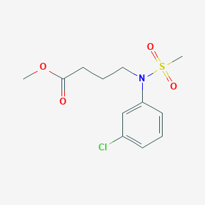 molecular formula C12H16ClNO4S B1434100 Methyl 4-[(3-chlorophenyl)(methylsulfonyl)amino]butanoate CAS No. 1858251-33-8