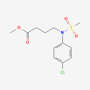 molecular formula C12H16ClNO4S B1434101 Methyl 4-[(4-chlorophenyl)(methylsulfonyl)amino]butanoate CAS No. 1858241-99-2