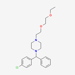 molecular formula C23H31ClN2O2 B14341044 Piperazine, 1-((4-chlorophenyl)phenylmethyl)-4-(2-(2-ethoxyethoxy)ethyl)- CAS No. 95088-24-7
