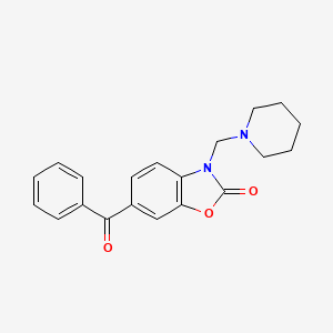 molecular formula C20H20N2O3 B14341077 2(3H)-Benzoxazolone, 6-benzoyl-3-(1-piperidinylmethyl)- CAS No. 99541-40-9