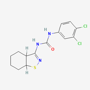 molecular formula C14H15Cl2N3OS B14341097 Urea, N-(3,4-dichlorophenyl)-N'-(3a,4,5,6,7,7a-hexahydro-1,2-benzisothiazol-3-yl)- CAS No. 104140-64-9