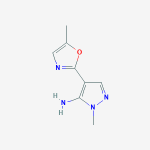 molecular formula C8H10N4O B1434112 1-methyl-4-(5-methyl-1,3-oxazol-2-yl)-1H-pyrazol-5-amine CAS No. 1803610-40-3