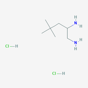 molecular formula C7H20Cl2N2 B1434114 4,4-Dimethylpentane-1,2-diamine dihydrochloride CAS No. 1803589-25-4