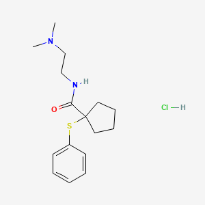 molecular formula C16H25ClN2OS B14341166 Cyclopentanecarboxamide, N-(2-(dimethylamino)ethyl)-1-(phenylthio)-, hydrochloride CAS No. 101330-07-8