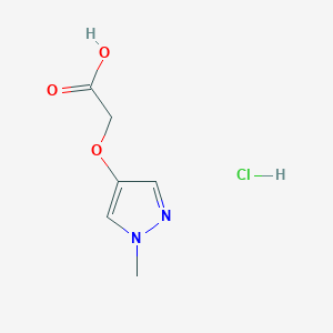 molecular formula C6H9ClN2O3 B1434117 2-[(1-methyl-1H-pyrazol-4-yl)oxy]acetic acid hydrochloride CAS No. 1803593-57-8