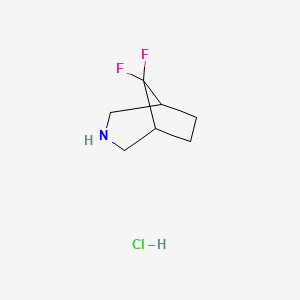 molecular formula C7H12ClF2N B1434121 8,8-Difluoro-3-azabicyclo[3.2.1]octane hydrochloride CAS No. 1779942-70-9