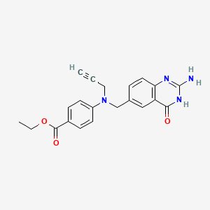 molecular formula C21H20N4O3 B14341236 Ethyl 4-[[(2-amino-3,4-dihydro-4-oxo-6-quinazolinyl)methyl]-2-propyn-1-ylamino]benzoate CAS No. 101248-37-7