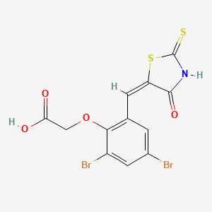 2-[2,4-dibromo-6-[(4-oxo-2-thioxo-5-thiazolidinylidene)methyl]phenoxy]-acetic Acid