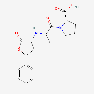 molecular formula C18H22N2O5 B14341276 L-Proline, 1-[N-(tetrahydro-2-oxo-5-phenyl-3-furanyl)-L-alanyl]- CAS No. 105499-25-0
