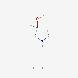 molecular formula C6H14ClNO B1434131 3-Methoxy-3-methylpyrrolidine hydrochloride CAS No. 1147112-62-6