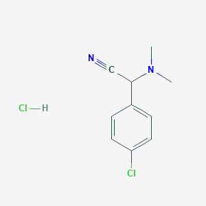molecular formula C10H12Cl2N2 B1434132 2-(4-氯苯基)-2-(二甲氨基)乙腈盐酸盐 CAS No. 15190-18-8