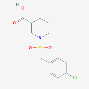 molecular formula C13H16ClNO4S B1434134 1-[(4-Chlorobenzyl)sulfonyl]piperidine-3-carboxylic acid CAS No. 1858256-77-5