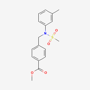 molecular formula C17H19NO4S B1434135 Methyl 4-{[(3-methylphenyl)(methylsulfonyl)amino]methyl}benzoate CAS No. 1858255-98-7