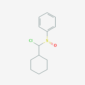 molecular formula C13H17ClOS B14341387 Benzene, [(chlorocyclohexylmethyl)sulfinyl]- CAS No. 104354-60-1