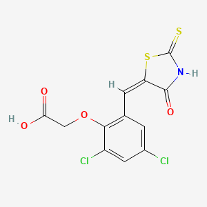 B1434148 2-[2,4-dichloro-6-[(4-oxo-2-thioxo-5-thiazolidinylidene)methyl]phenoxy]-acetic Acid CAS No. 123021-78-3