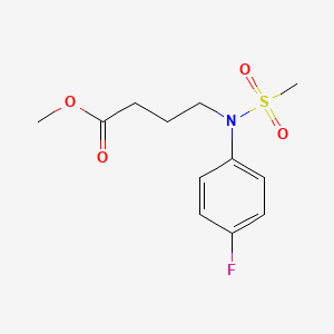 molecular formula C12H16FNO4S B1434150 4-[(4-氟苯基)(甲磺酰基)氨基]丁酸甲酯 CAS No. 1858251-25-8