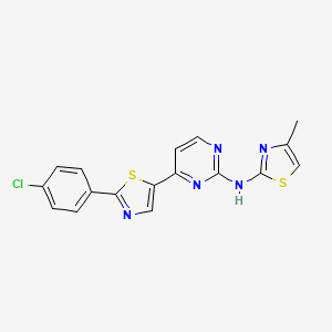 molecular formula C17H12ClN5S2 B1434156 4-[2-(4-chlorophenyl)-1,3-thiazol-5-yl]-N-(4-methyl-1,3-thiazol-2-yl)pyrimidin-2-amine CAS No. 1823183-28-3