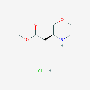 molecular formula C7H14ClNO3 B1434161 (S)-Methyl 2-(morpholin-3-yl)acetate hydrochloride CAS No. 1799443-47-2