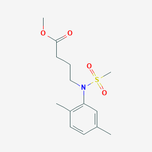 molecular formula C14H21NO4S B1434163 Methyl 4-[(2,5-dimethylphenyl)(methylsulfonyl)amino]butanoate CAS No. 1858251-98-5