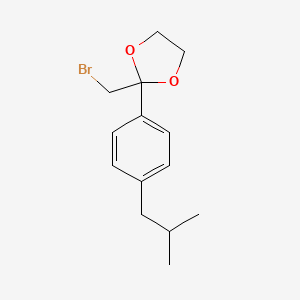 molecular formula C14H19BrO2 B14341636 2-(Bromomethyl)-2-[4-(2-methylpropyl)phenyl]-1,3-dioxolane CAS No. 93126-36-4