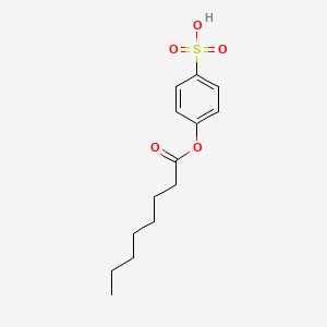 molecular formula C14H20O5S B14341647 Octanoic acid, 4-sulfophenyl ester CAS No. 101615-66-1