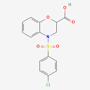 molecular formula C15H12ClNO5S B1434165 4-[(4-Chlorophenyl)sulfonyl]-3,4-dihydro-2H-1,4-benzoxazine-2-carboxylic acid CAS No. 1858250-18-6