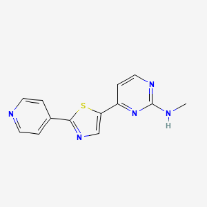 molecular formula C13H11N5S B1434169 N-methyl-4-[2-(pyridin-4-yl)-1,3-thiazol-5-yl]pyrimidin-2-amine CAS No. 1881321-44-3