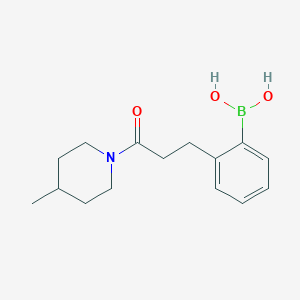 molecular formula C15H22BNO3 B1434172 2-(3-(4-Methylpiperidin-1-yl)-3-oxopropyl)phenylboronic acid CAS No. 1704063-65-9