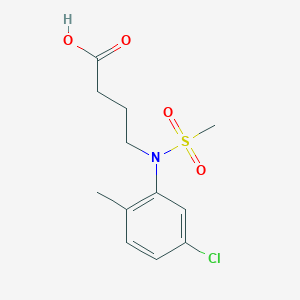 molecular formula C12H16ClNO4S B1434174 4-[(5-Chloro-2-methylphenyl)(methylsulfonyl)amino]butanoic acid CAS No. 1858249-90-7
