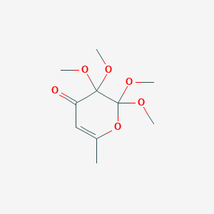 molecular formula C10H16O6 B14341777 2,2,3,3-Tetramethoxy-6-methyl-2,3-dihydro-4H-pyran-4-one CAS No. 93279-41-5