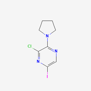 molecular formula C8H9ClIN3 B1434193 3-Chloro-5-iodo-2-(pyrrolidin-1-yl)pyrazine CAS No. 1704064-43-6