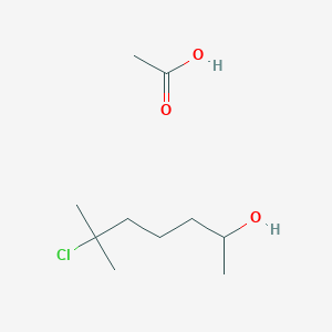 molecular formula C10H21ClO3 B14341997 Acetic acid;6-chloro-6-methylheptan-2-ol CAS No. 104171-41-7
