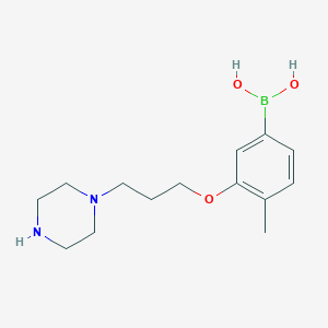 molecular formula C14H23BN2O3 B1434209 4-Methyl-3-(3-(piperazin-1-yl)propoxy)phenylboronic acid CAS No. 1704064-32-3