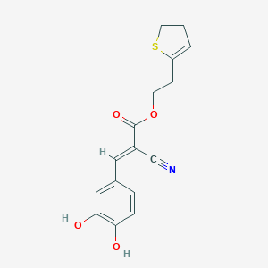 molecular formula C16H13NO4S B143421 2-thiophen-2-ylethyl (E)-2-cyano-3-(3,4-dihydroxyphenyl)prop-2-enoate CAS No. 132465-10-2
