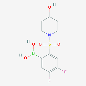 molecular formula C11H14BF2NO5S B1434211 (4,5-Difluoro-2-((4-hydroxypiperidin-1-yl)sulfonyl)phenyl)boronic acid CAS No. 1704069-01-1
