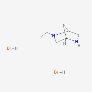 molecular formula C7H16Br2N2 B1434213 (4S)-2-ethyl-2,5-diazabicyclo[2.2.1]heptane dihydrobromide CAS No. 1630818-55-1