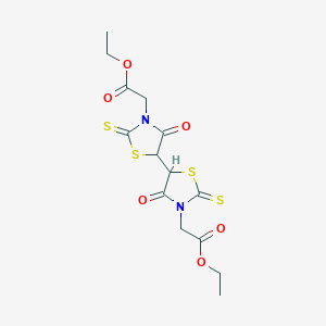molecular formula C14H16N2O6S4 B14342173 Diethyl 2,2'-(4,4'-dioxo-2,2'-dithioxo-5,5'-bi-1,3-thiazolidine-3,3'-diyl)diacetate CAS No. 93046-02-7