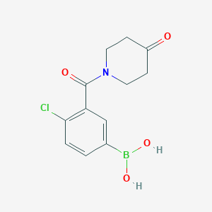 molecular formula C12H13BClNO4 B1434220 (4-Chloro-3-(4-oxopiperidine-1-carbonyl)phenyl)boronic acid CAS No. 1704080-21-6