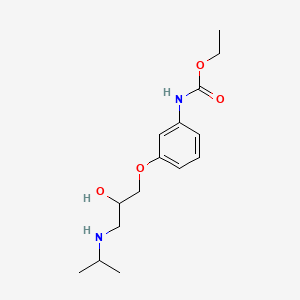 molecular formula C15H24N2O4 B14342244 Carbamic acid, (3-(2-hydroxy-3-((1-methylethyl)amino)propoxy)phenyl)-, ethyl ester CAS No. 102416-96-6