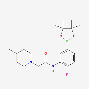 B1434227 N-(2-fluoro-5-(4,4,5,5-tetramethyl-1,3,2-dioxaborolan-2-yl)phenyl)-2-(4-methylpiperidin-1-yl)acetamide CAS No. 1704121-85-6