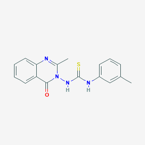 molecular formula C17H16N4OS B14342287 Thiourea, N-(2-methyl-4-oxo-3(4H)-quinazolinyl)-N'-(3-methylphenyl)- CAS No. 105886-56-4
