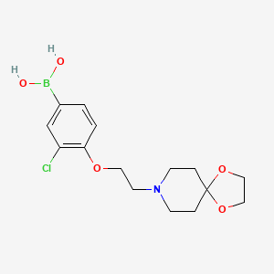 (4-(2-(1,4-Dioxa-8-azaspiro[4.5]decan-8-yl)ethoxy)-3-chlorophenyl)boronic acid