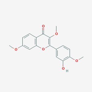 molecular formula C18H16O6 B14342391 2-(3-Hydroxy-4-methoxyphenyl)-3,7-dimethoxy-4H-chromen-4-one CAS No. 93876-56-3