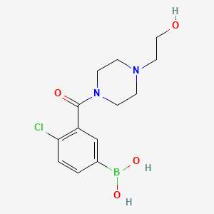 (4-Chloro-3-(4-(2-hydroxyethyl)piperazine-1-carbonyl)phenyl)boronic acid