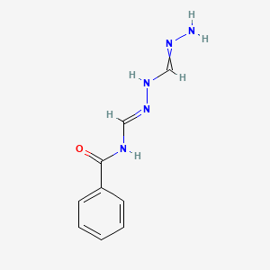 molecular formula C9H11N5O B14342448 N-[(E)-(methanehydrazonoylhydrazinylidene)methyl]benzamide 