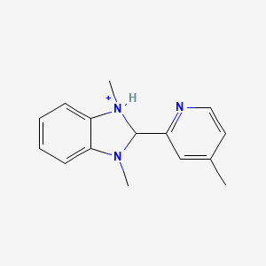 molecular formula C15H18N3+ B14342490 1,3-Dimethyl-2-(4-methylpyridin-2-yl)-2,3-dihydro-1H-benzimidazol-1-ium CAS No. 92506-39-3