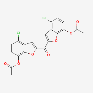 molecular formula C21H12Cl2O7 B14342493 Carbonylbis(4-chloro-1-benzofuran-2,7-diyl) diacetate CAS No. 96795-91-4