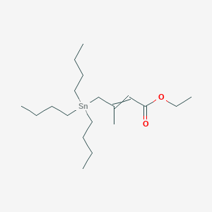 molecular formula C19H38O2Sn B14342534 Ethyl 3-methyl-4-(tributylstannyl)but-2-enoate CAS No. 92511-62-1